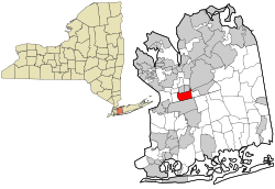 Nassau County New York incorporated and unincorporated areas Mineola highlighted
